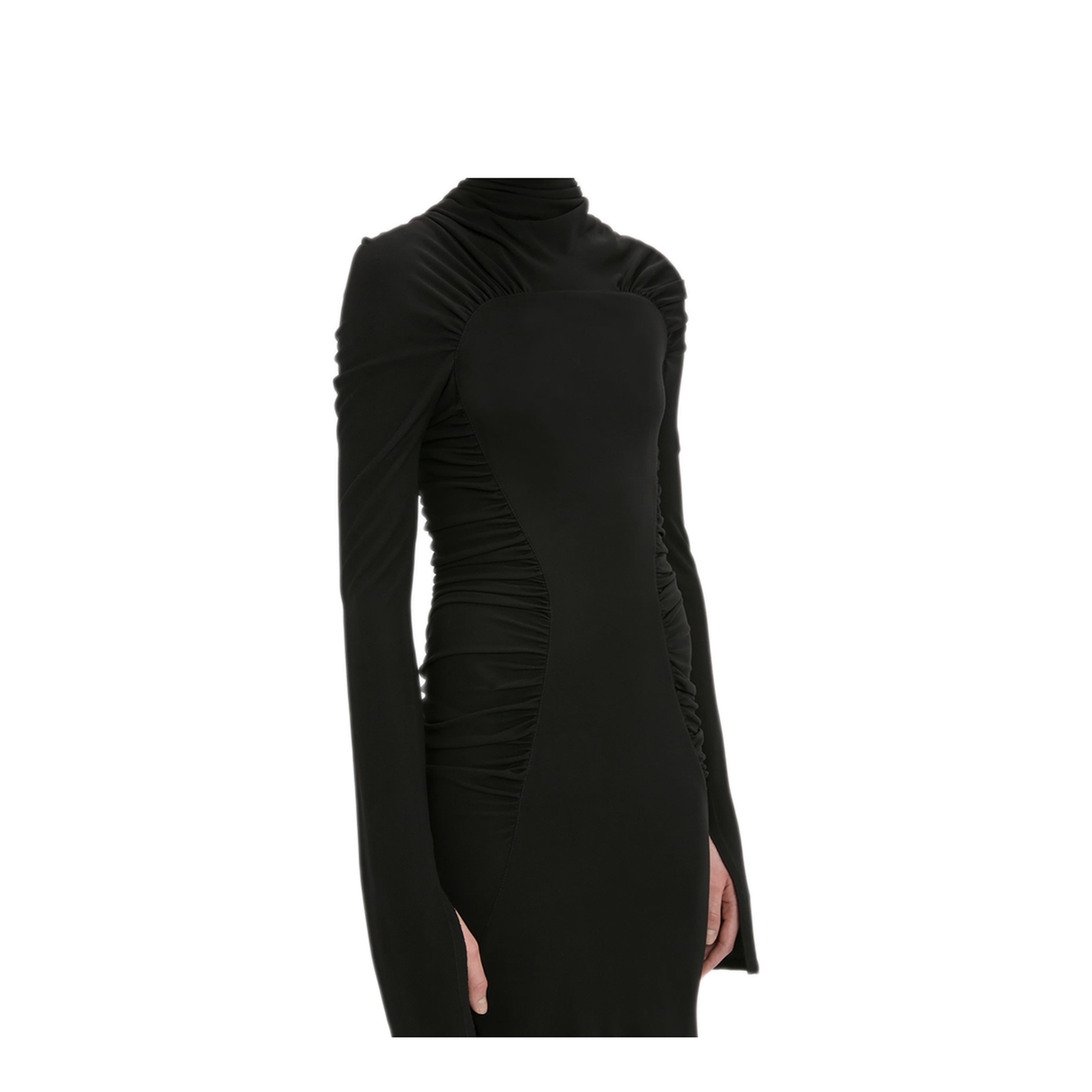 MAYFEYR - Victoria Beckham - High Neck Gathered Midi Dress - 1326WDR007472A1