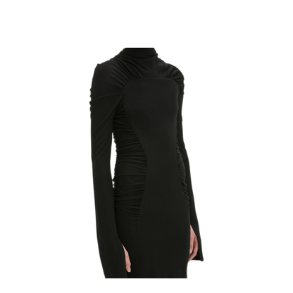 MAYFEYR - Victoria Beckham - High Neck Gathered Midi Dress - 1326WDR007472A1