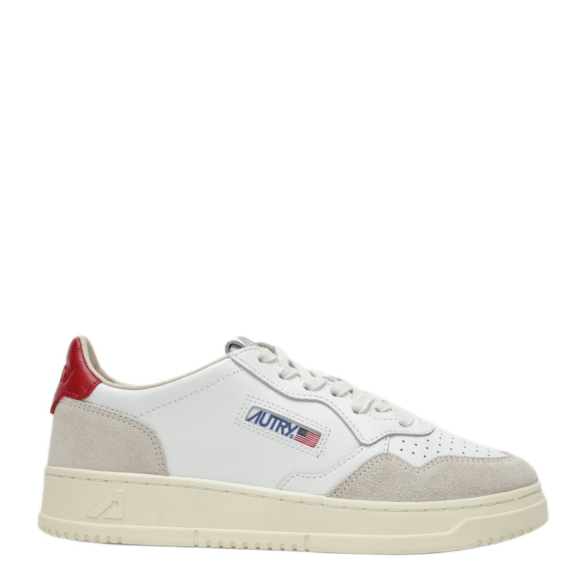 MAYFEYR - Autry - Medalist Low Sneakers In White Red - AULWLS43LS43