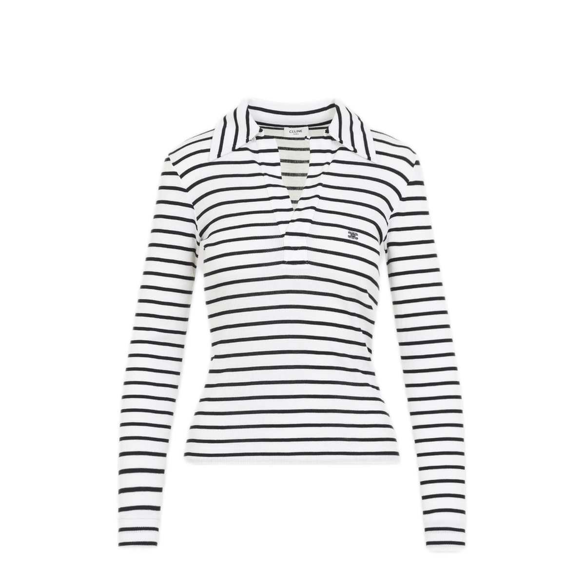 Striped Silk Jersey Polo Shirt
