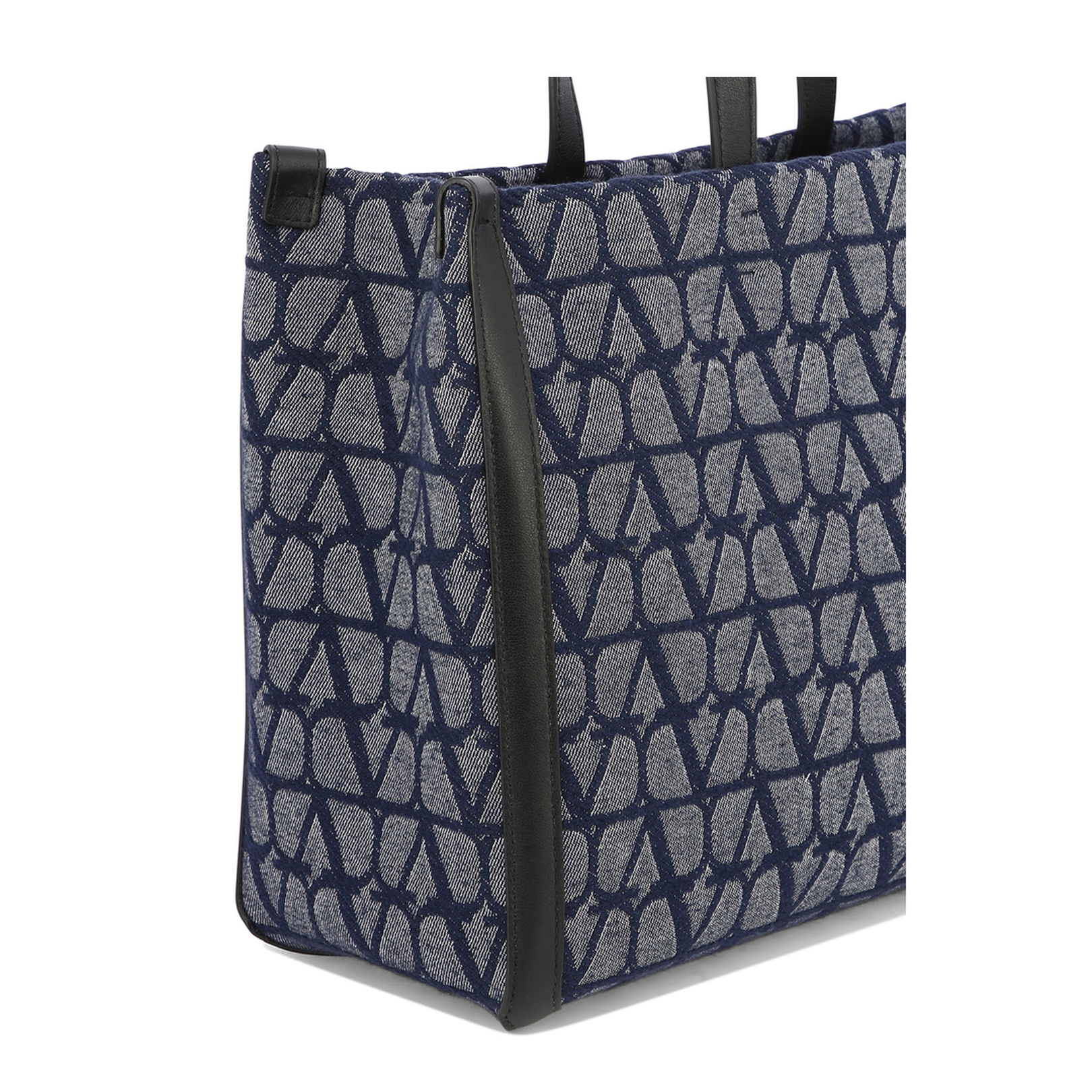 Steel Blue Tote Bag with Toile Iconographe Motif