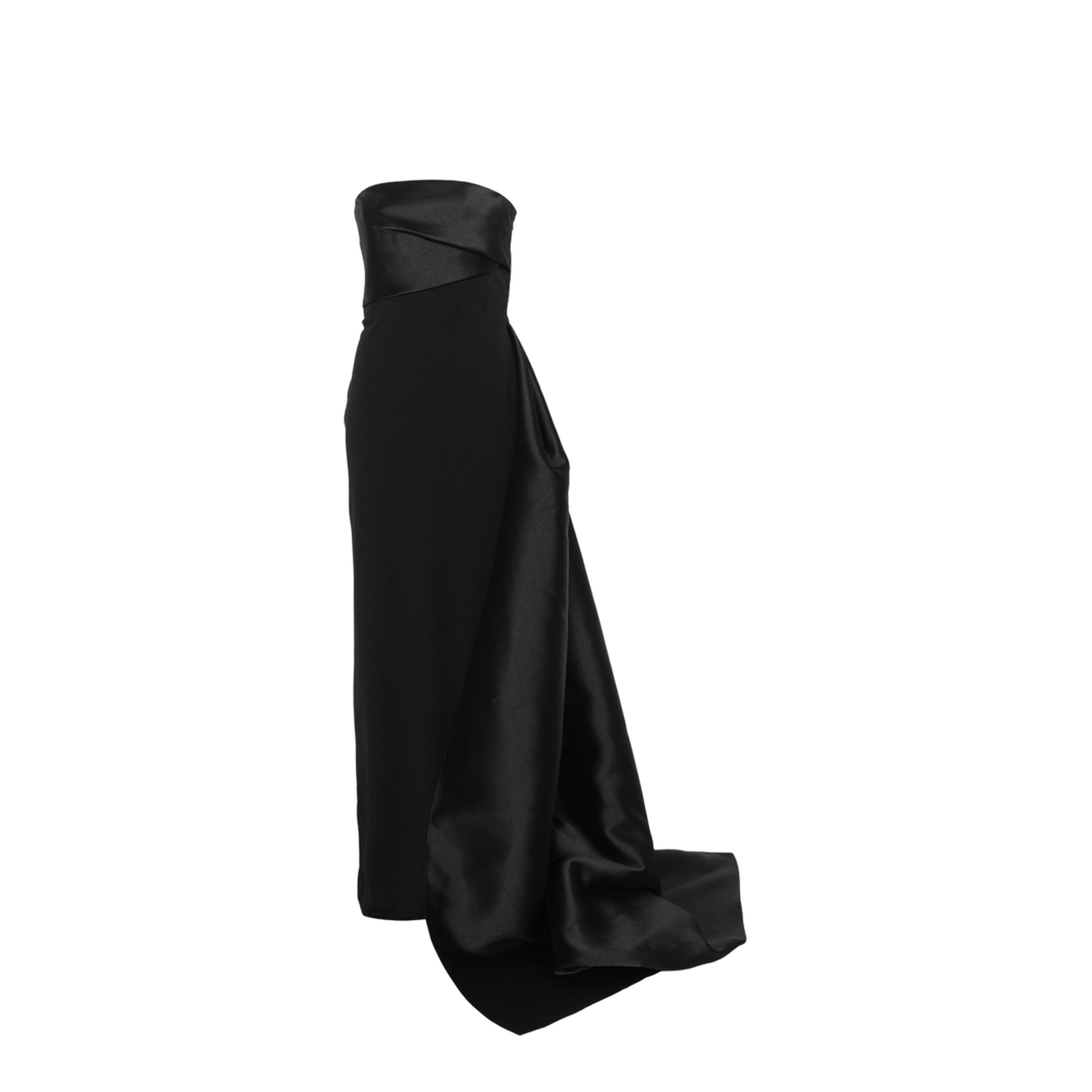 Black Asymmetric Design Long Sleeve Dress