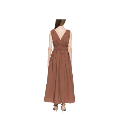 Cotton Long Dress Brown