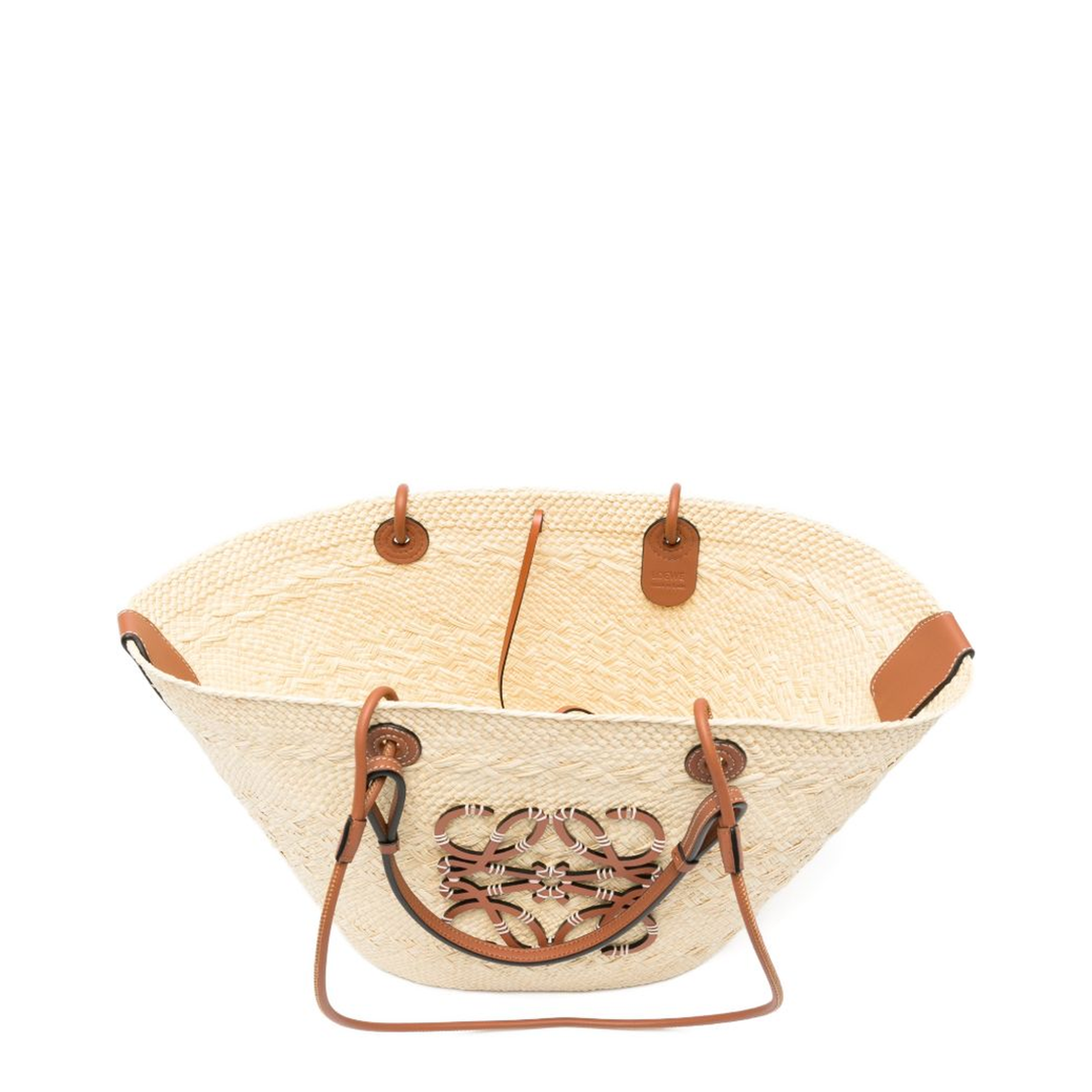 Anagram Medium Raffia Tote - Beige