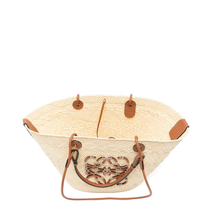 Anagram Medium Raffia Tote - Beige