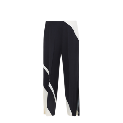 MAYFEYR - ALBERTA FERRETTI - Black Twill Printed Viscose Pants - A031401511555