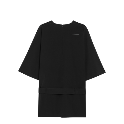 Black Wool-Blend Mini Dress
