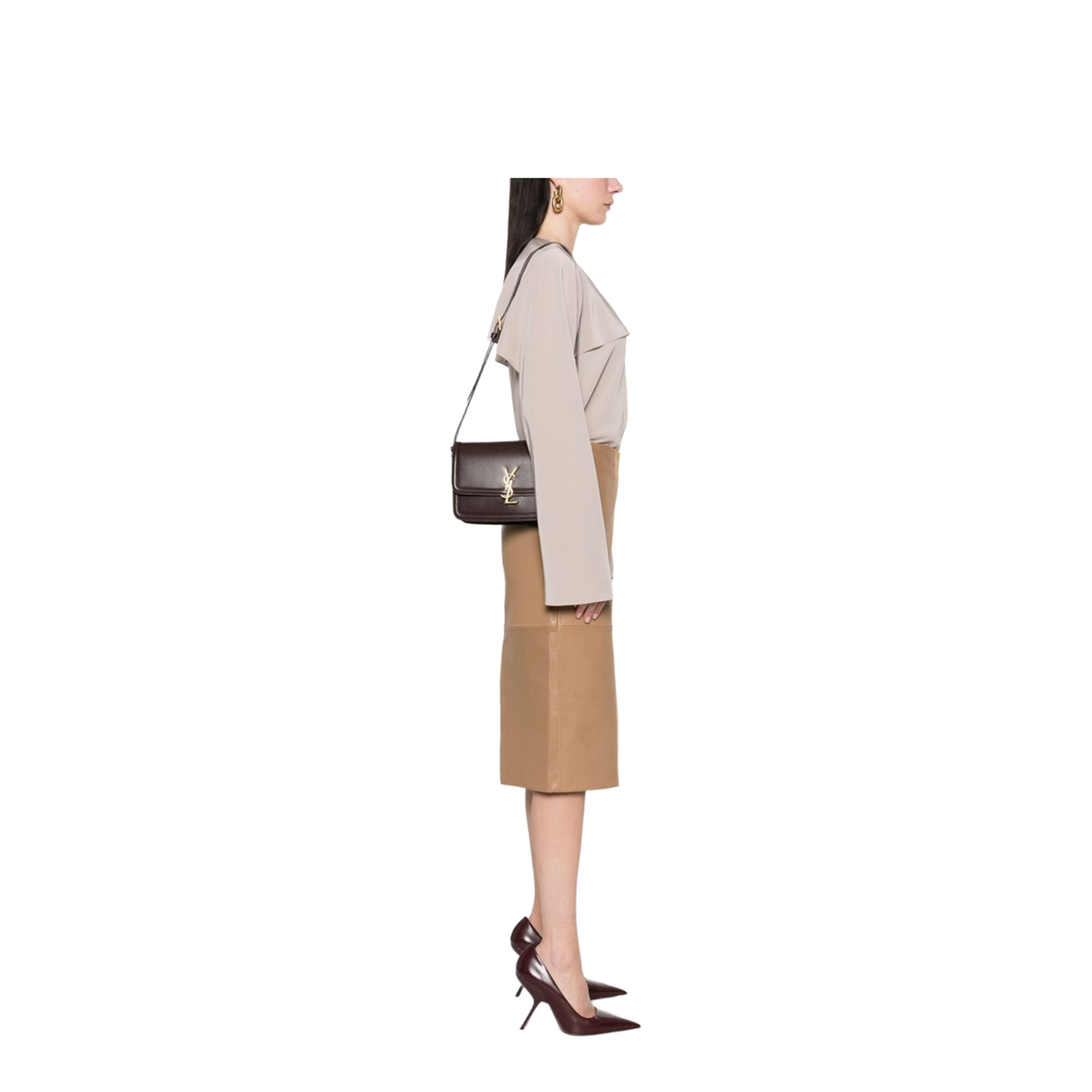 Solferino Medium Leather Shoulder Bags - Brown
