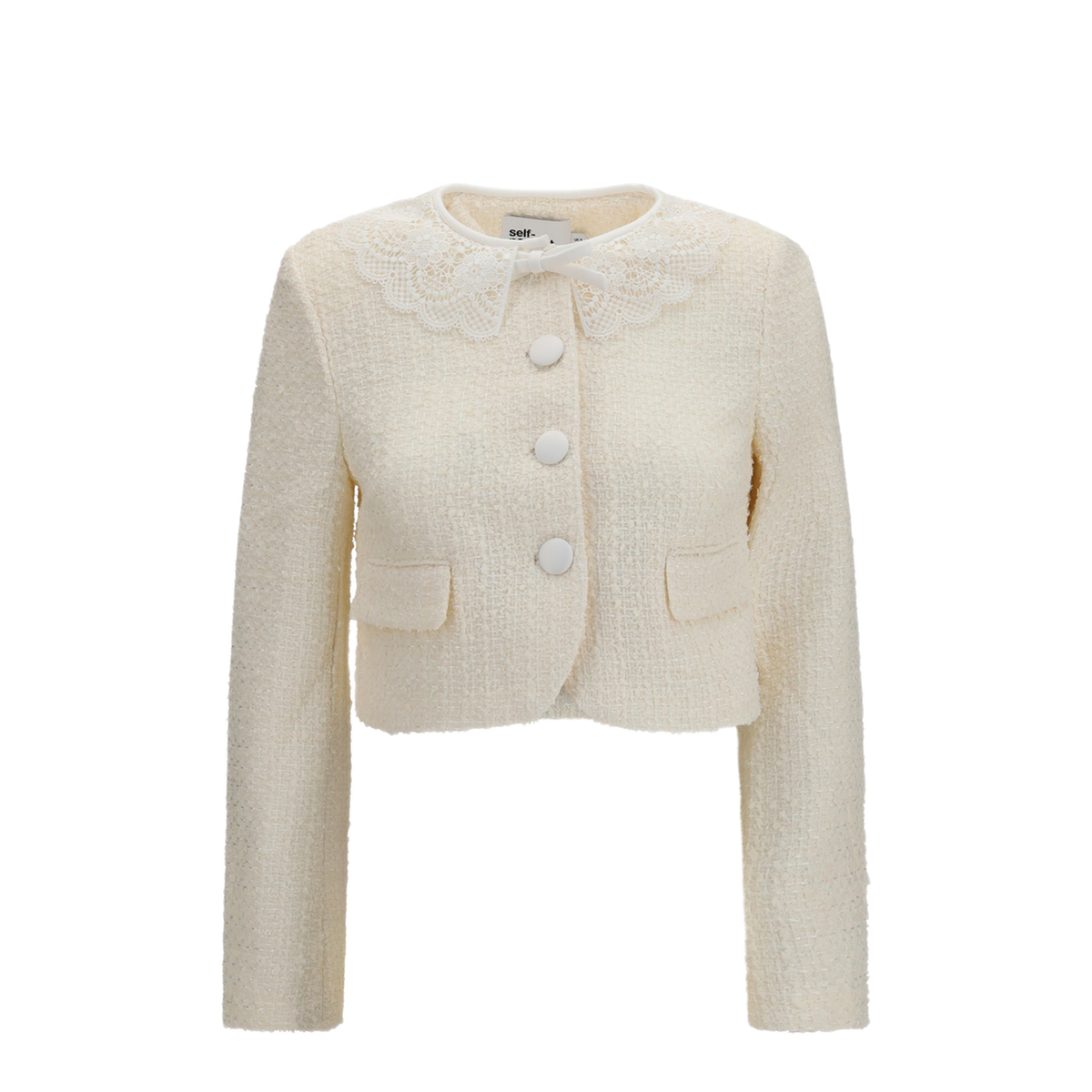 Boucl Blazer With Lace Details