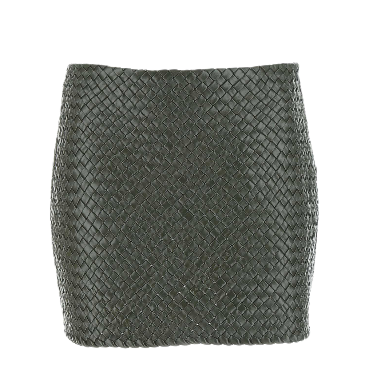 MAYFEYR - Bottega Veneta - Army Green Leather Mini Skirt - 713527V2B902275