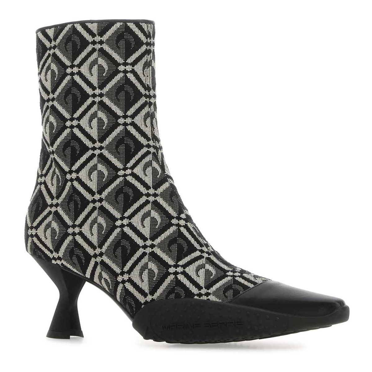 MAYFEYR - Marine Serre - Embroidered Cotton Blend Ankle Boots - F057FW22WWOTCO00100