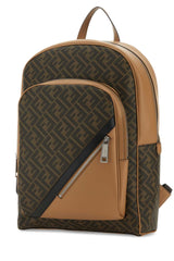 Ff Coated Canvas And Smooth Leather Backpack Multicolor