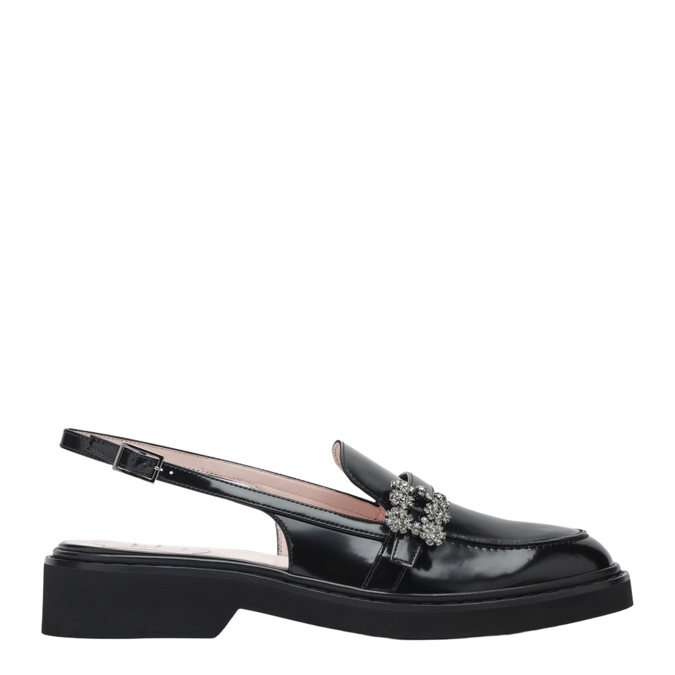 Rangers Black Slingback Loafers