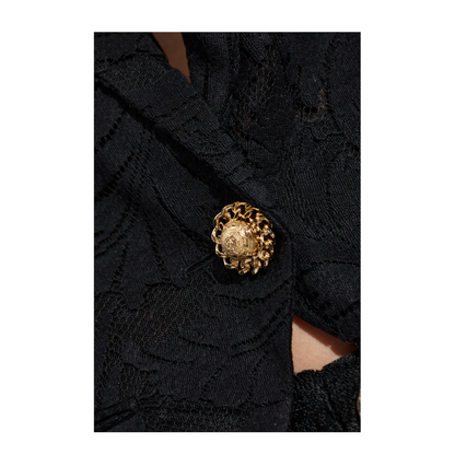 1-Button Fitted Lace Jacket Black