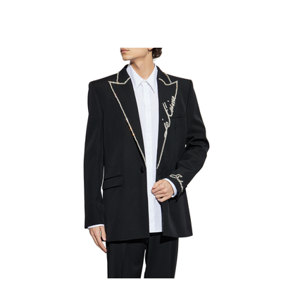 Wool Blazer with Appliqués