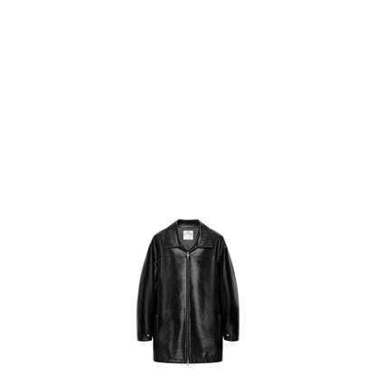 Zipped Vinyl Maxi Bomber Jacket