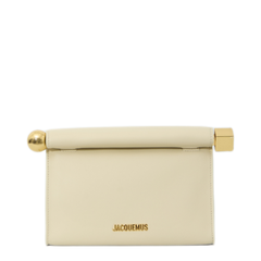 Rond Carré Lamb Leather Shoulder Bag - Light Ivory