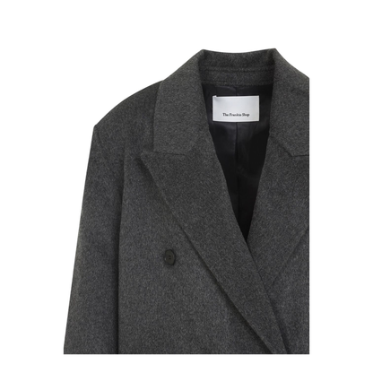 MAYFEYR - THE FRANKIE SHOP - Double Breasted Wool Coat - COFS21126134DARKGREYMELANGE