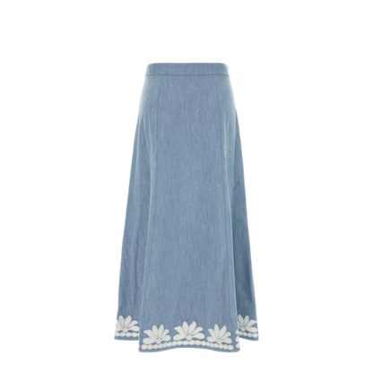 MAYFEYR - Valentino - Light Blue Chambray Skirt - 9B3DD21RA9B508