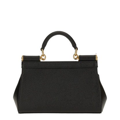 Sicily Small Calf Leather Top-Handle Bag - Nero