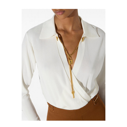 MAYFEYR - Elisabetta Franchi - Top White - BK03S66E2193