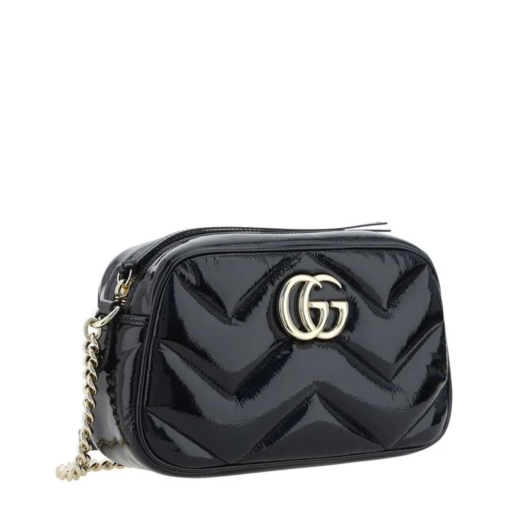GG Marmont Small Leather Camera Bag - Black