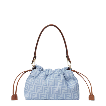 Mamma Baguette Medium Calfskin Shoulder Bag - Light Blue