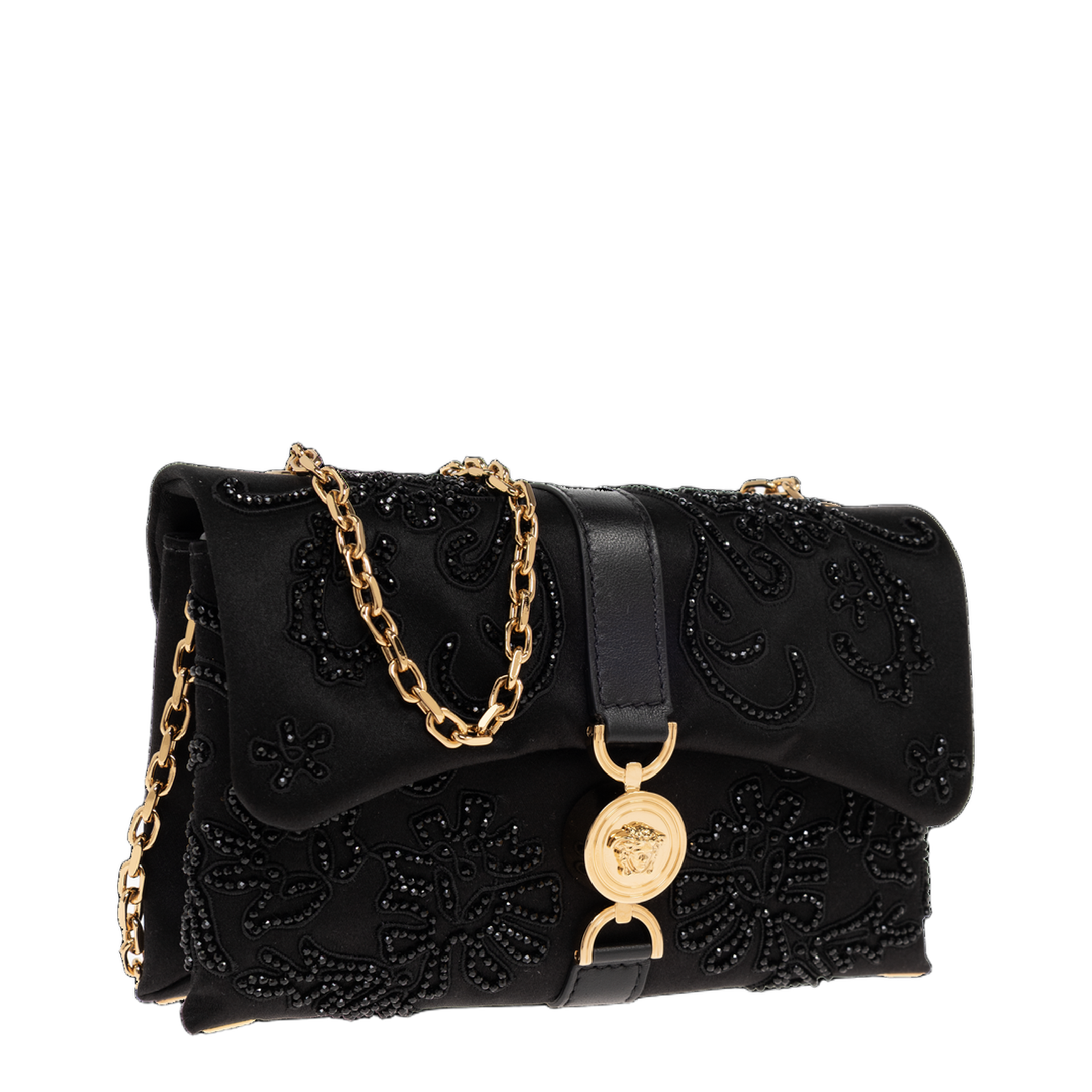 Kleio Mini Satin Mini Bag - Black/Gold