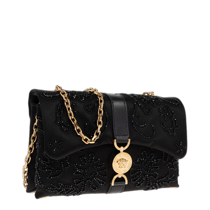 Kleio Mini Satin Mini Bag - Black/Gold