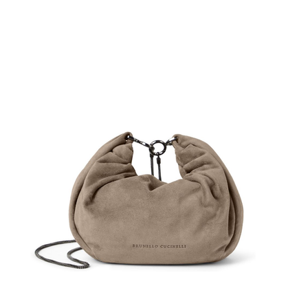 Suede Hobo Brioche Handbag