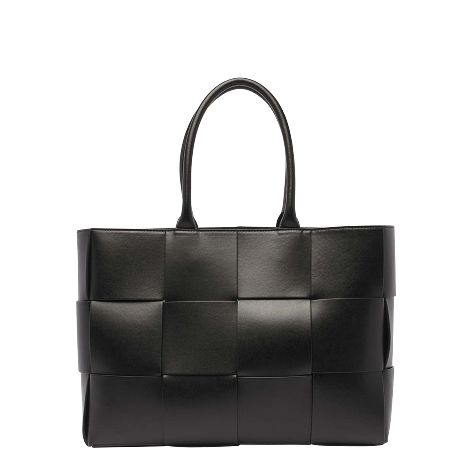 Arco Leather Structured Tote - Black