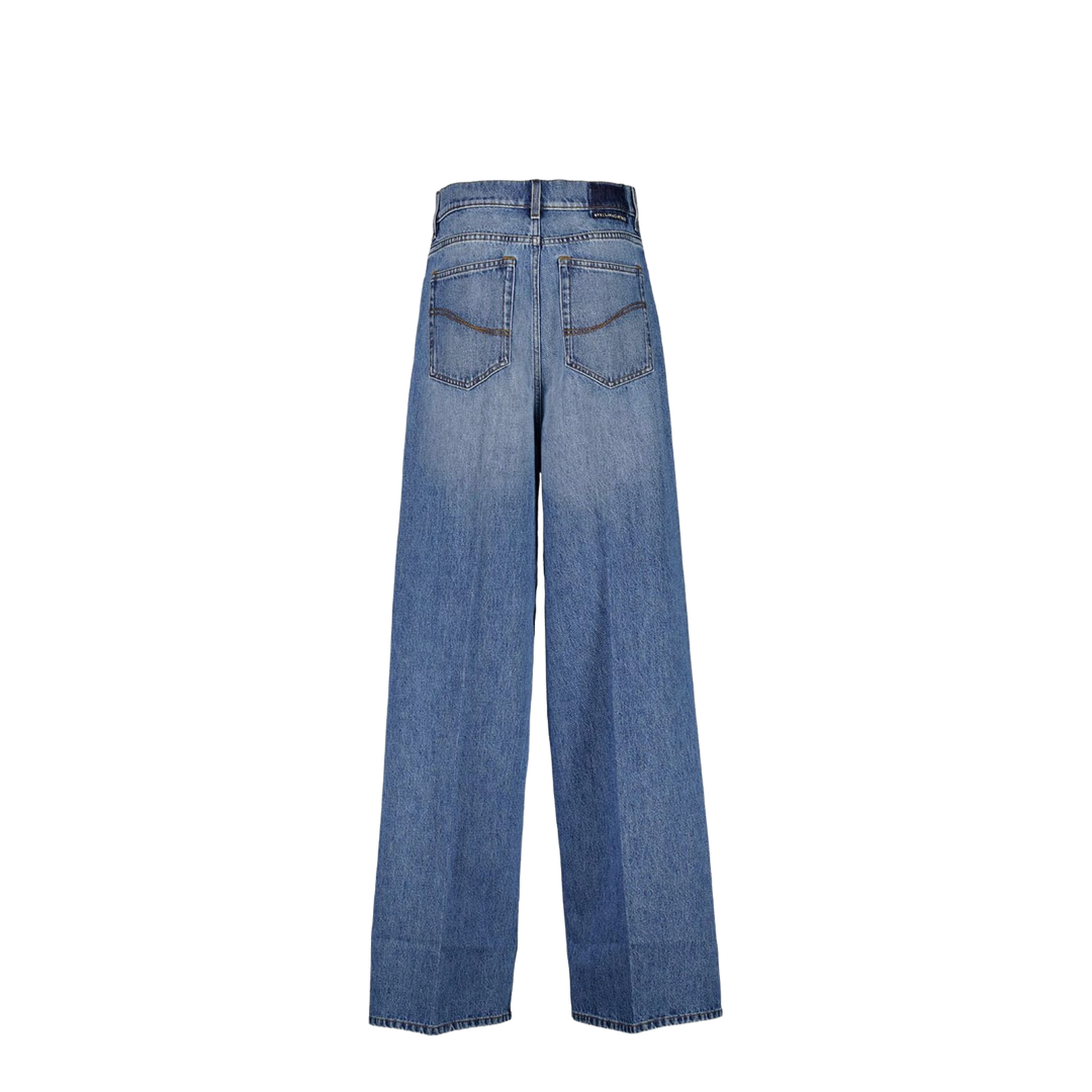 Faded Wide-Leg High-Rise Denim Jeans