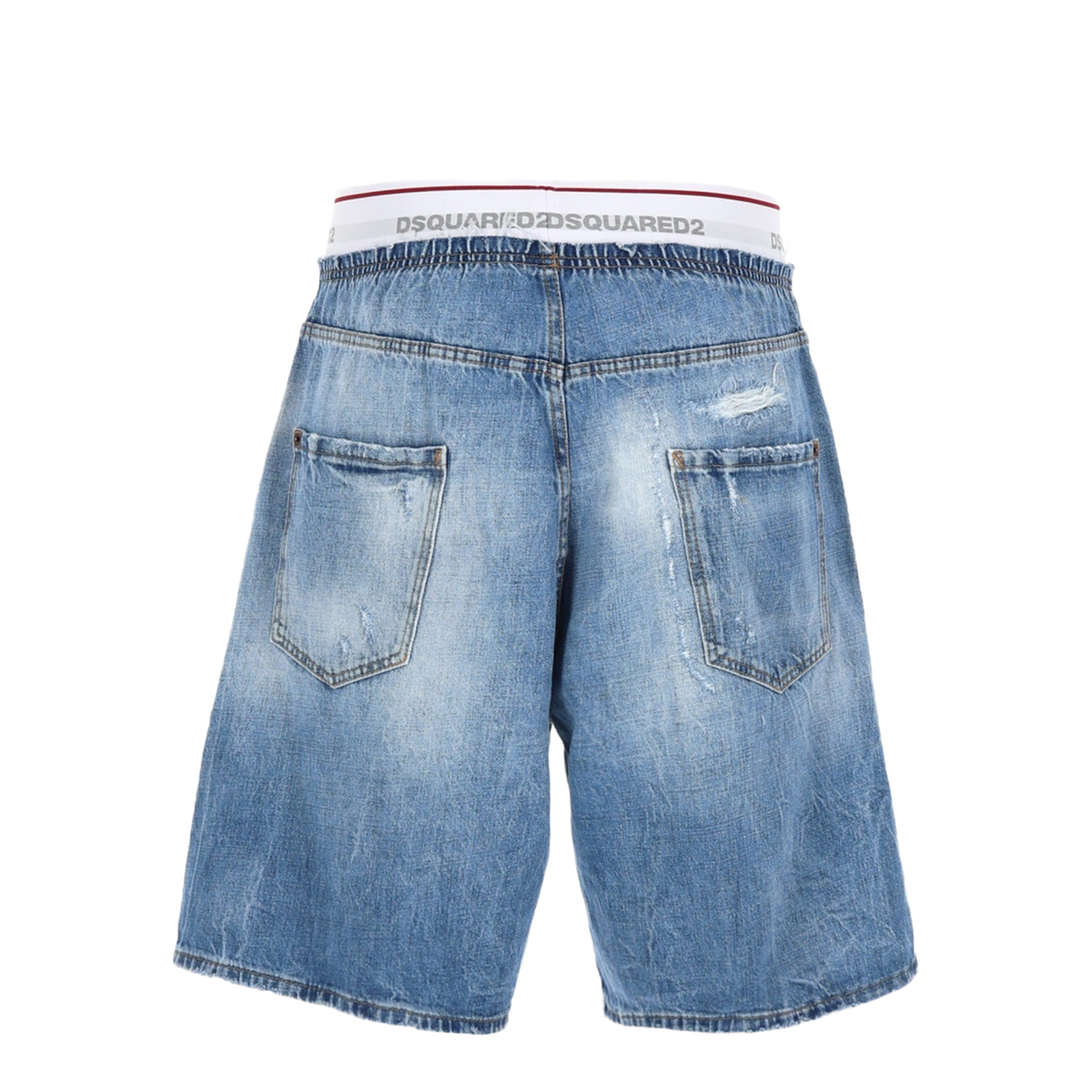 Surfer Light-Wash Distressed Denim Shorts In Blue