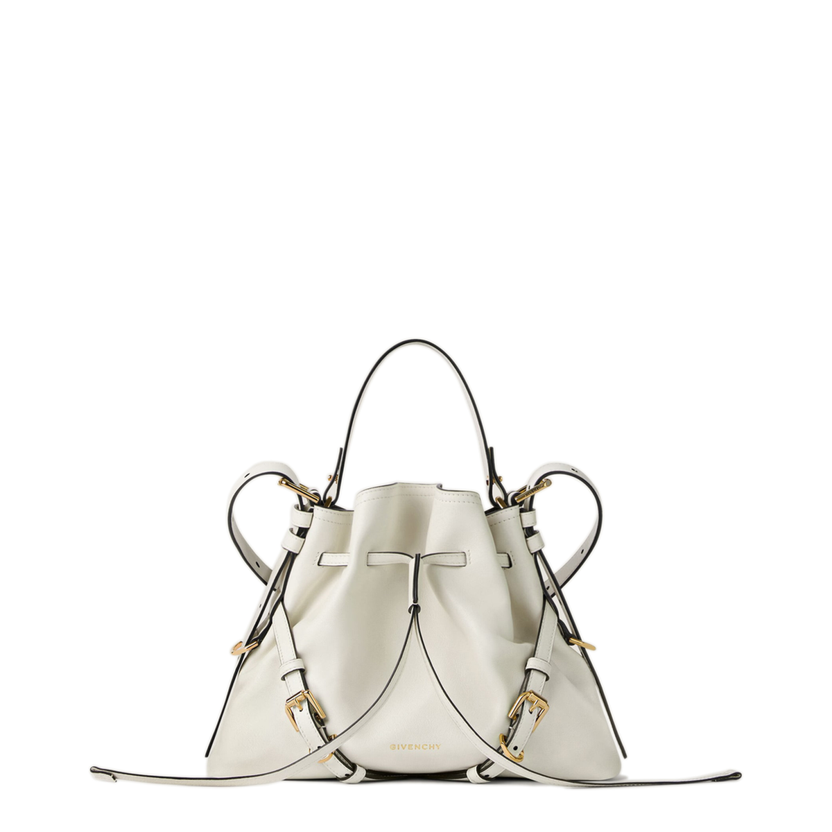Voyou Small Calfskin Bucket Bag - Ivory