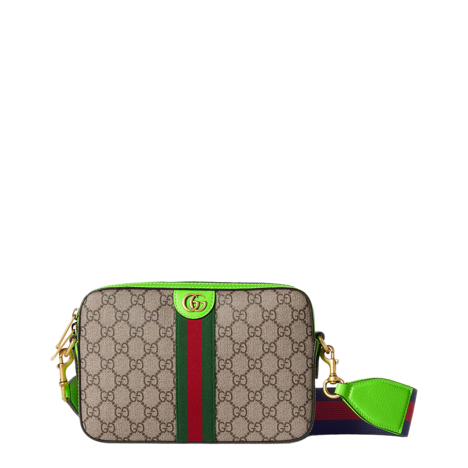 Ophidia Small Canvas Crossbody Bag - Green