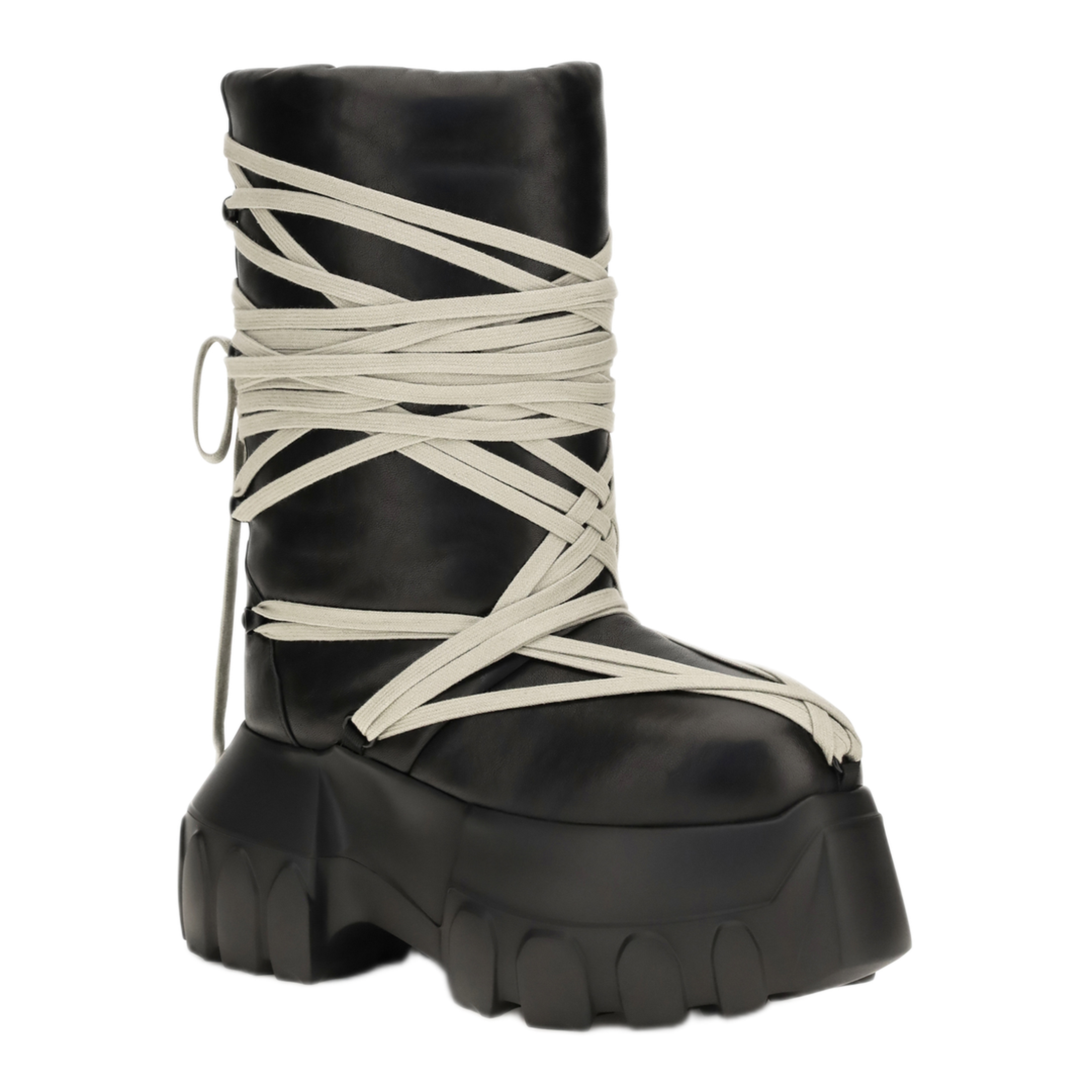 MAYFEYR - Rick Owens - Megalace Lunar Mega Tractor Knee-High Boots - RP02F5862LGYPW1