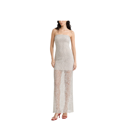 Lace Ruched Midi Dress