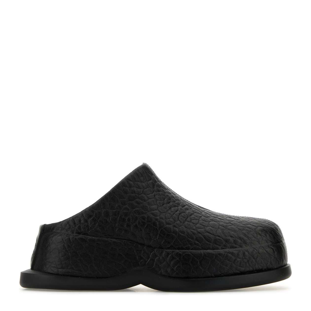 MAYFEYR - Alexander Mcqueen - Black Leather Wave Slippers - 808137WIACE1000