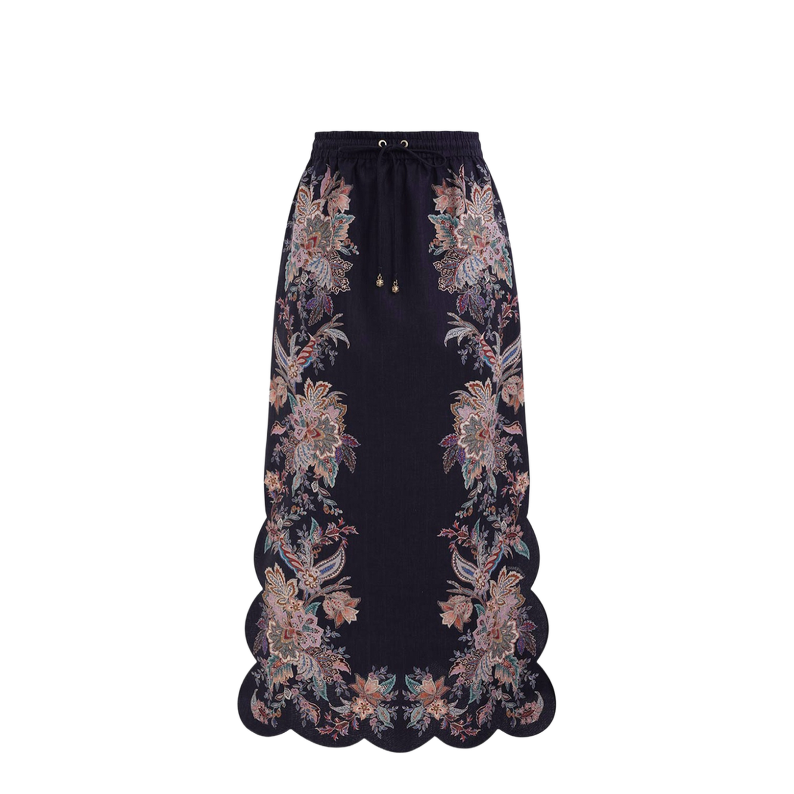 Scalloped Midi Skirt