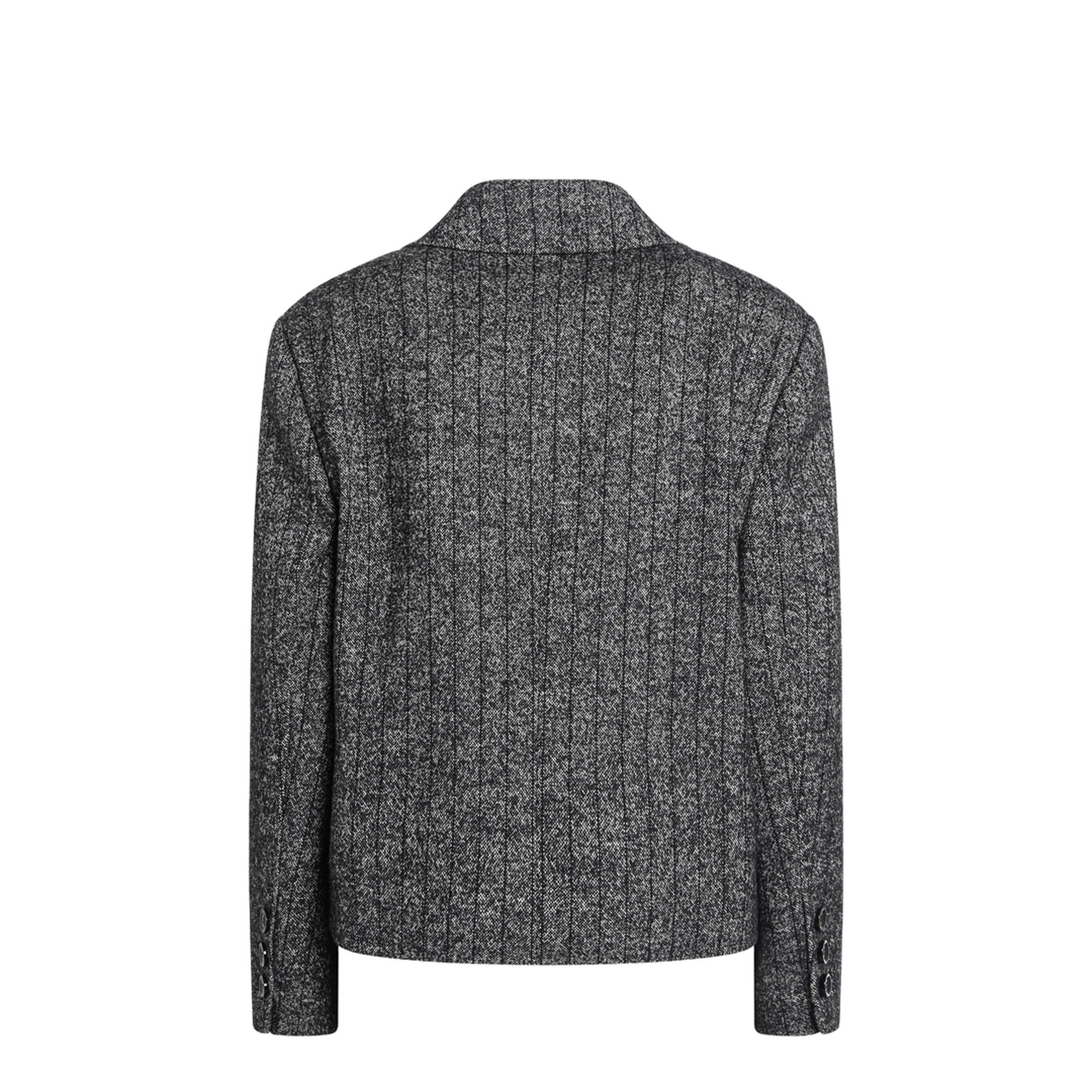 MAYFEYR - Dolce & Gabbana - Dark Grey Short Oversized Striped Jacket - F27FXTFRZANS8051