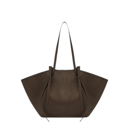 MAYFEYR - YUZEFI - Mochi Woven Raffia Shoulder Bag - MOCHIWOVENRAFFIAFUDGE