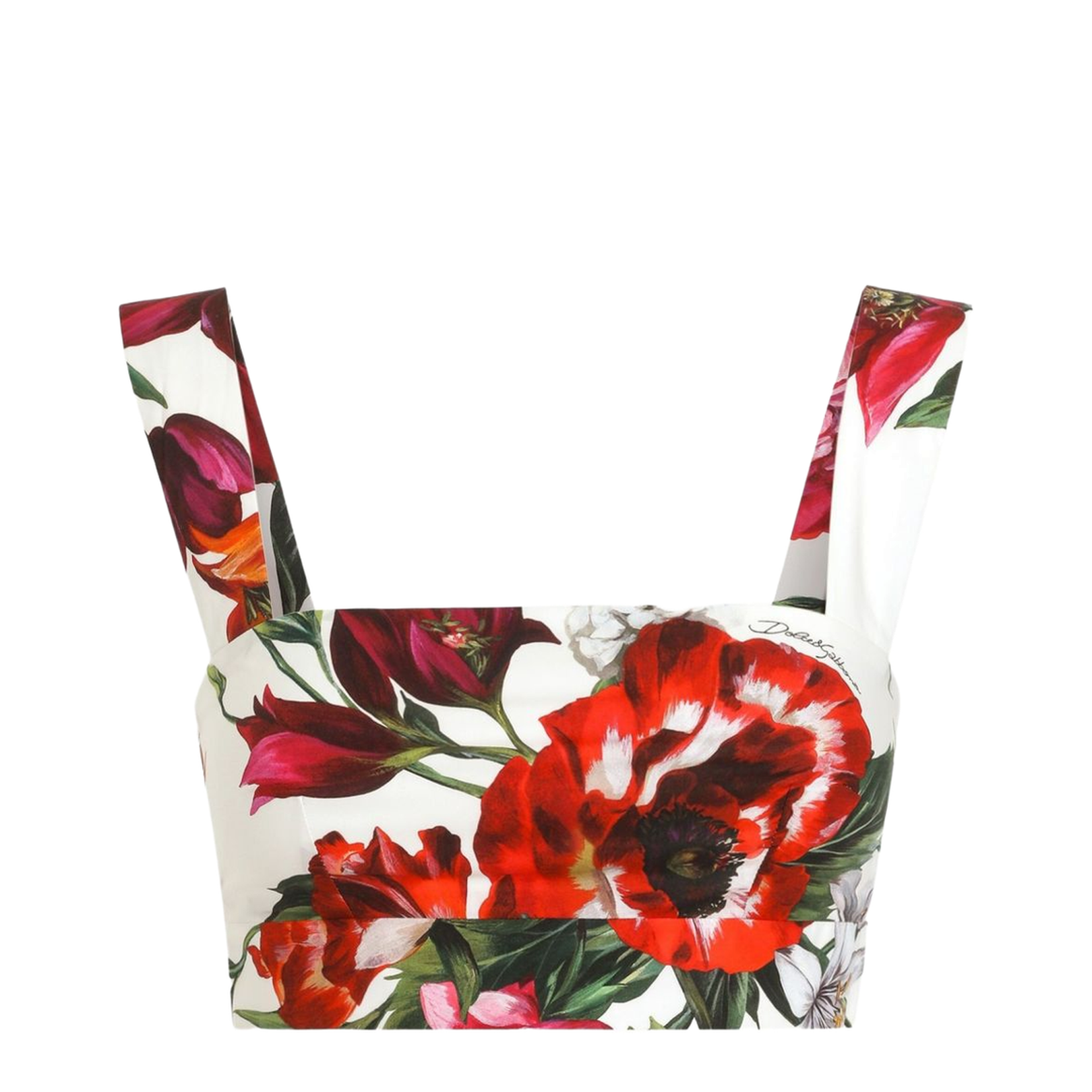 Flower-print Poplin Top