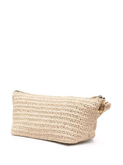 Tuc Woven Shoulder Bag, Gold Hardware