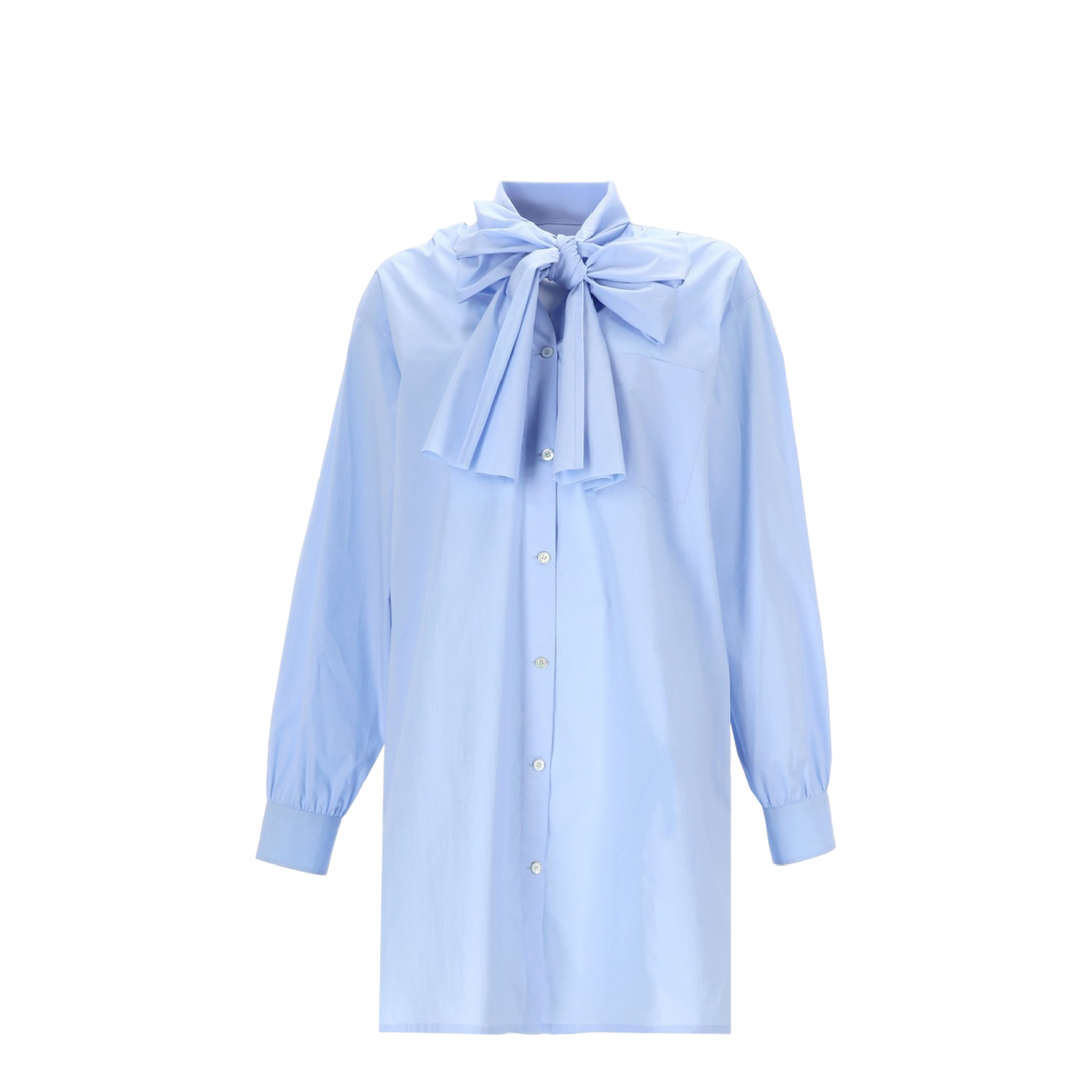 Bow-Detail Mini Shirt Dress