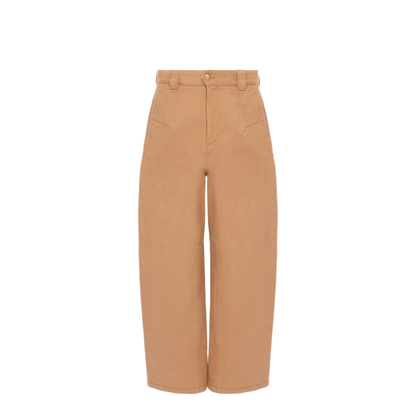 Barrel-Leg Pants In Cotton Canvas