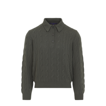 MAYFEYR - RALPH LAUREN COLLECTION - Cypress Cable Knit Polo Sweater - 290P21569001CYPRESS