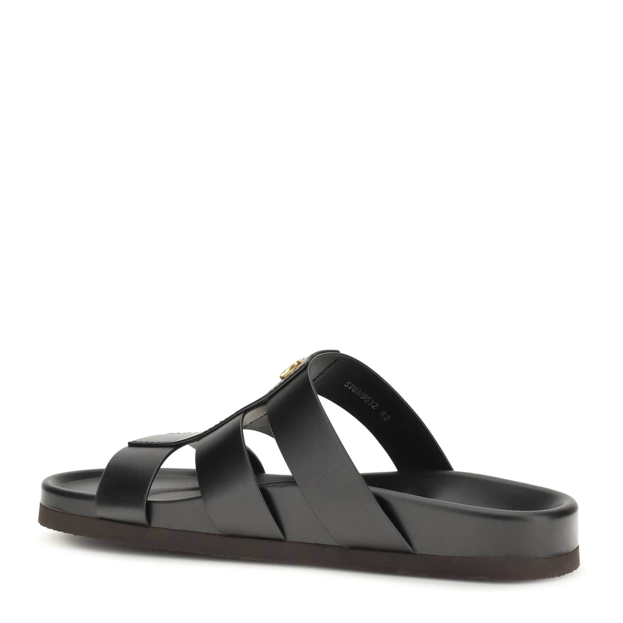 MAYFEYR - Valentino - Studshield Leather Slide Sandals - 8Y2S0M95BEK