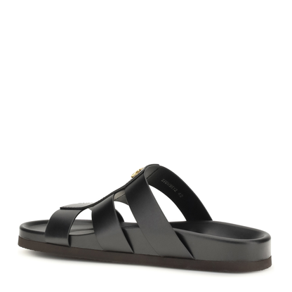 MAYFEYR - Valentino - Studshield Leather Slide Sandals - 8Y2S0M95BEK