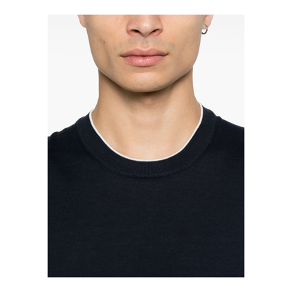 Knitted Cotton Crew Neck T-Shirt