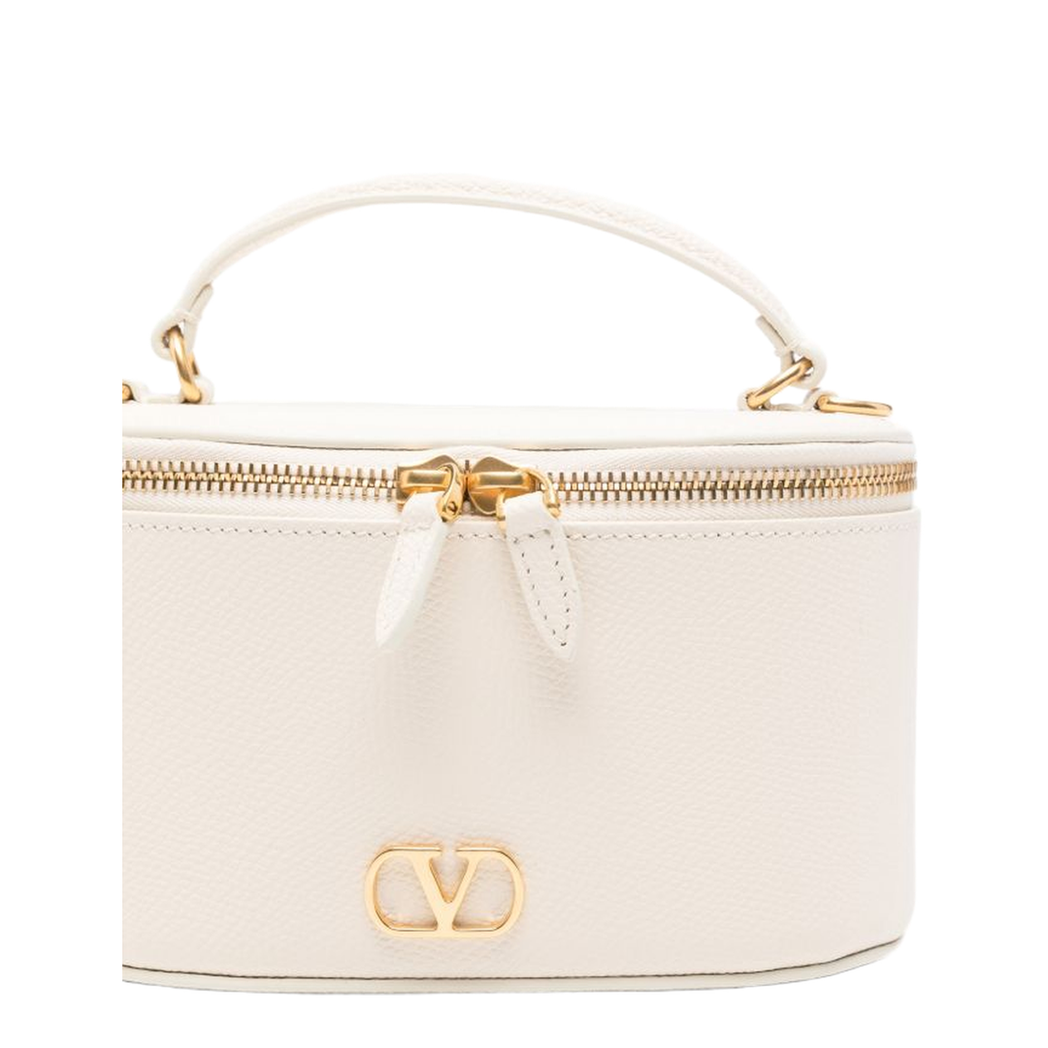 VLogo Signature Mini Grainy Calfskin Vanity Bag - Light Ivory